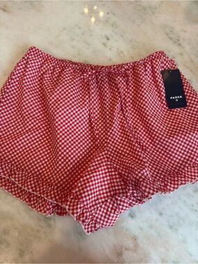 Parke x Target Red Gingham Ruffle High-Waist Shorts
